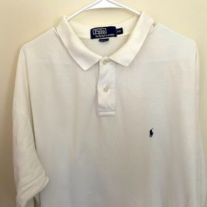 Polo Ralph Lauren Long Sleeve  XXL White Polo Shirt